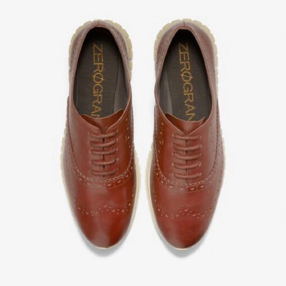 Cole Haan ZeroGrand Leather Wingtip Oxford In Color Woodbury Size 7.5
